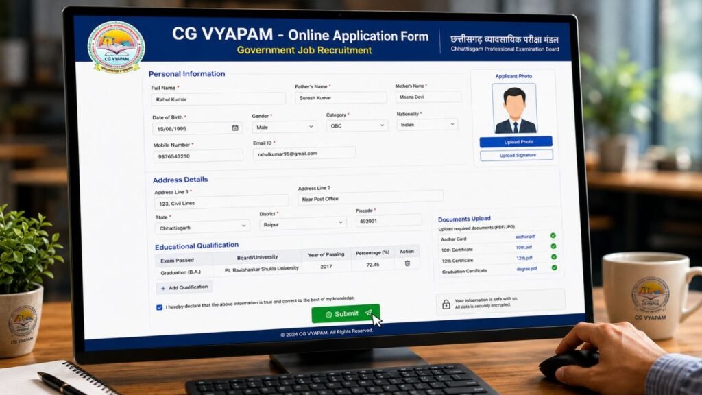 CG Vyapam NSSK26 Exam apply online